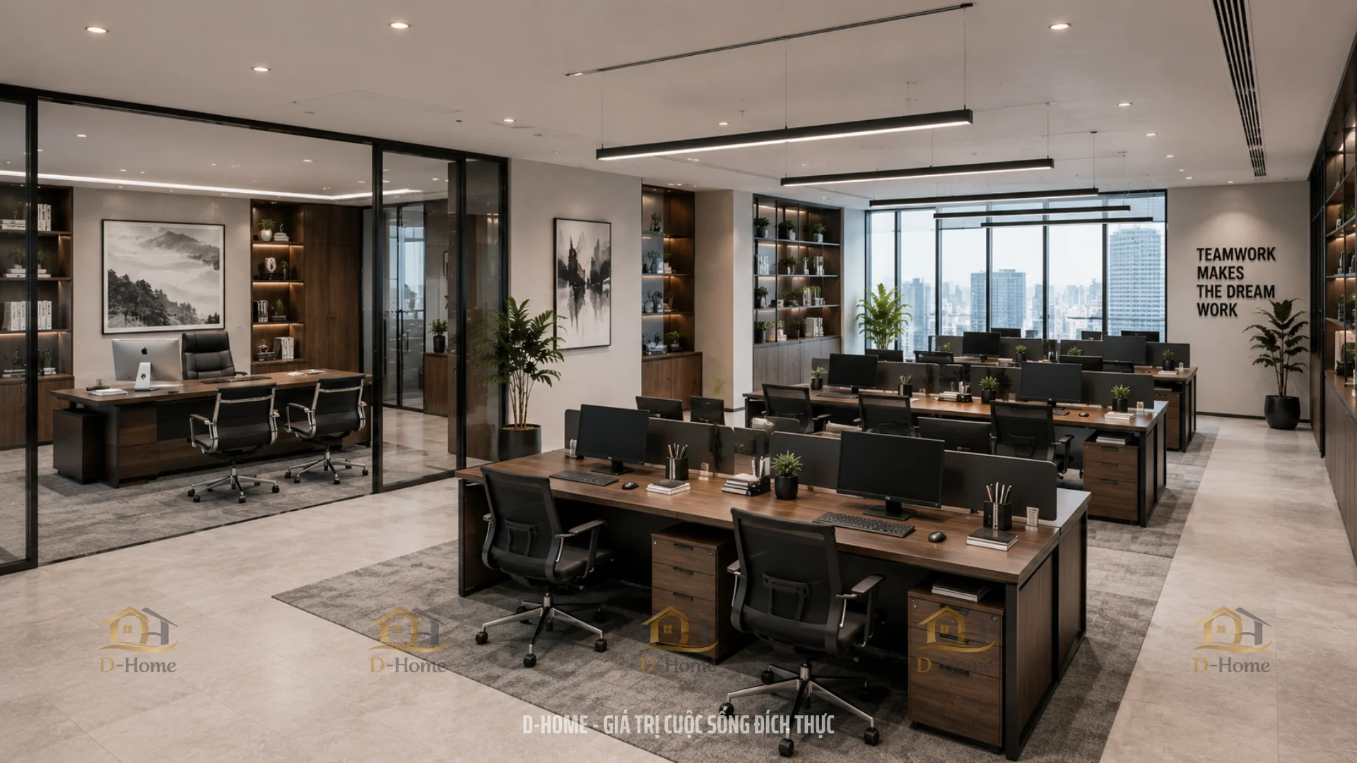 Phong cách thiết kế nội thất văn phòng hiện đại (Modern Style)