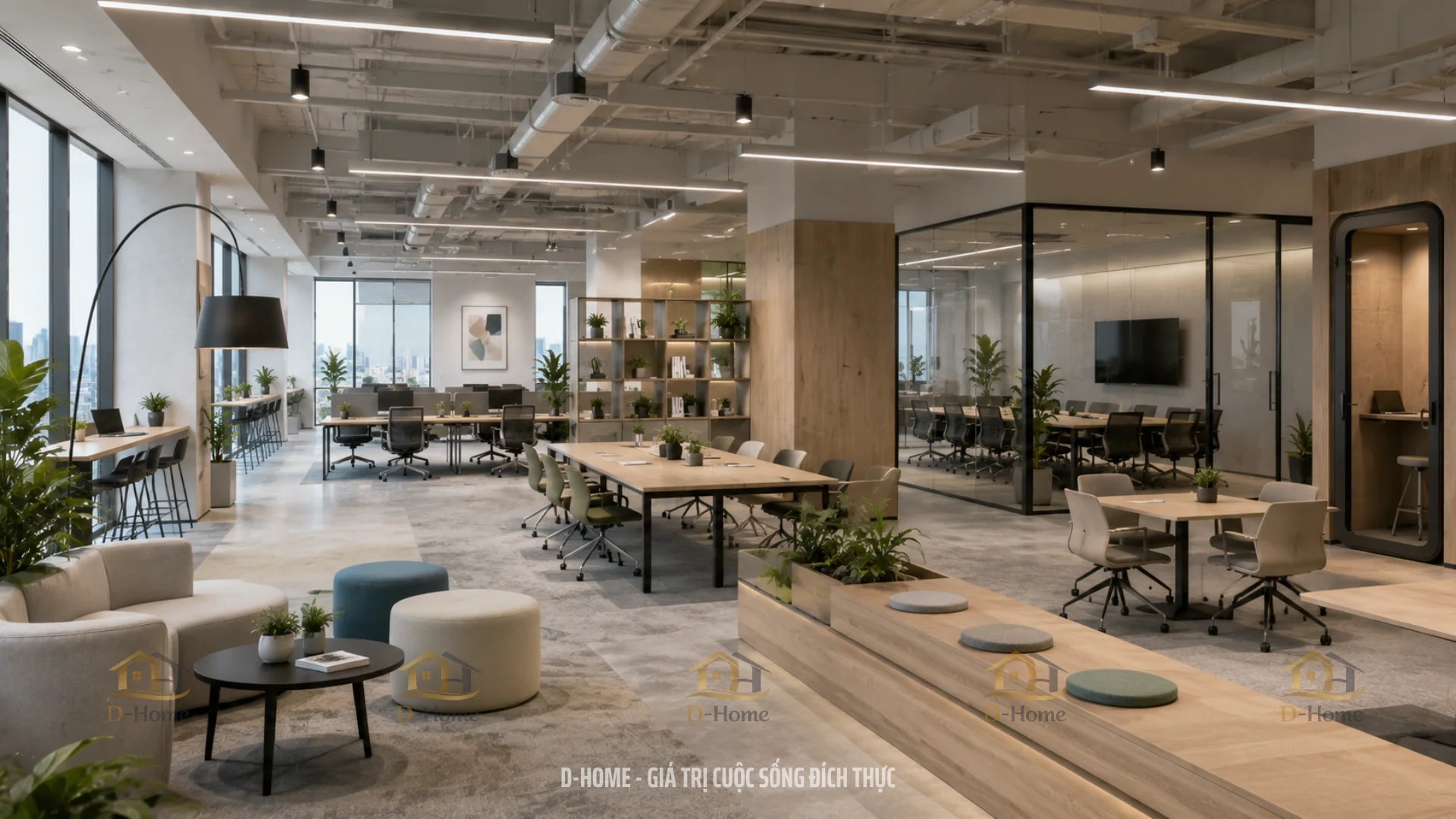 Thiết kế văn phòng đa chức năng (Flexible Workspace)