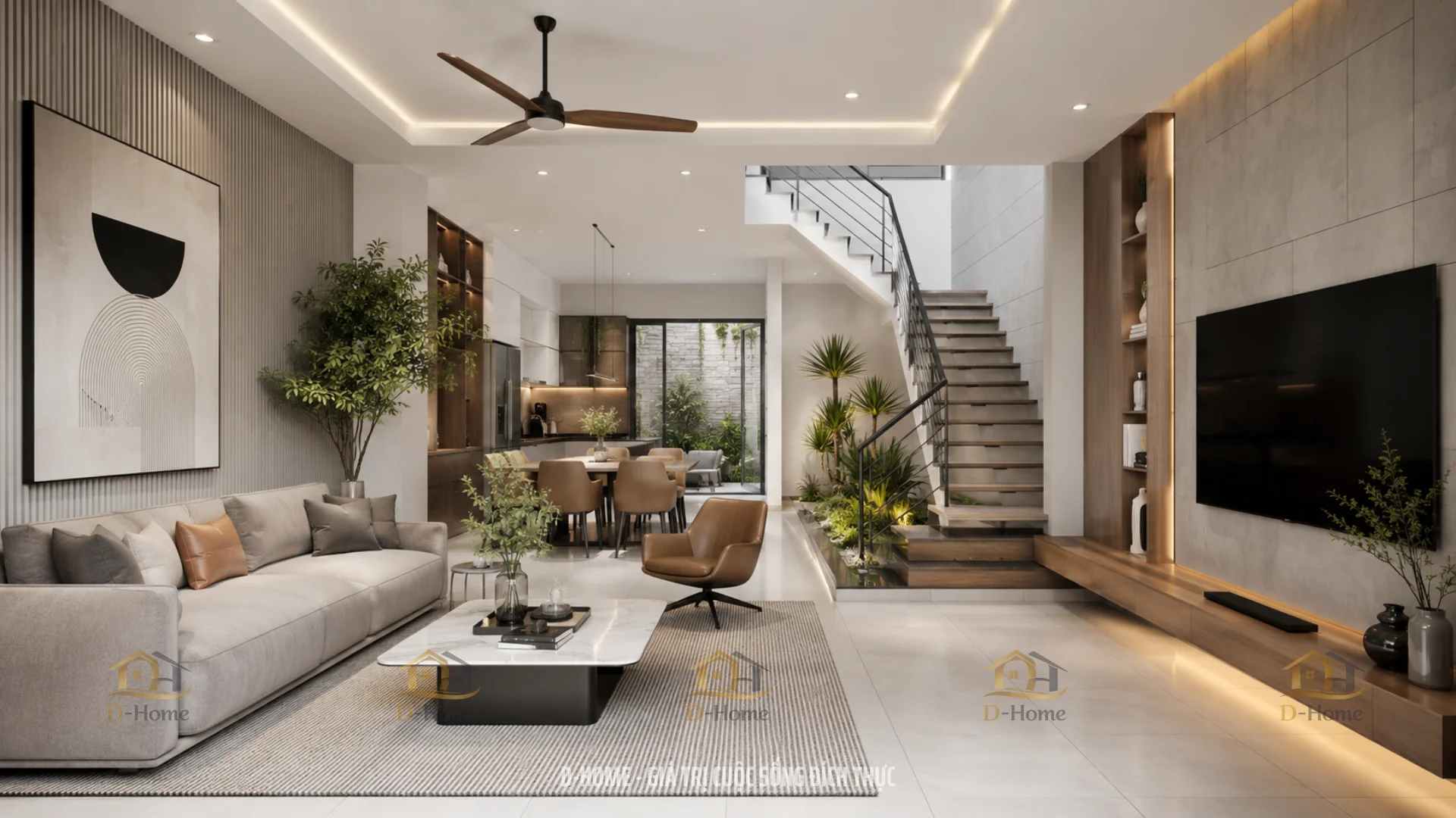 Nhà phố phong cách hiện đại – Tối ưu công năng và không gian mở