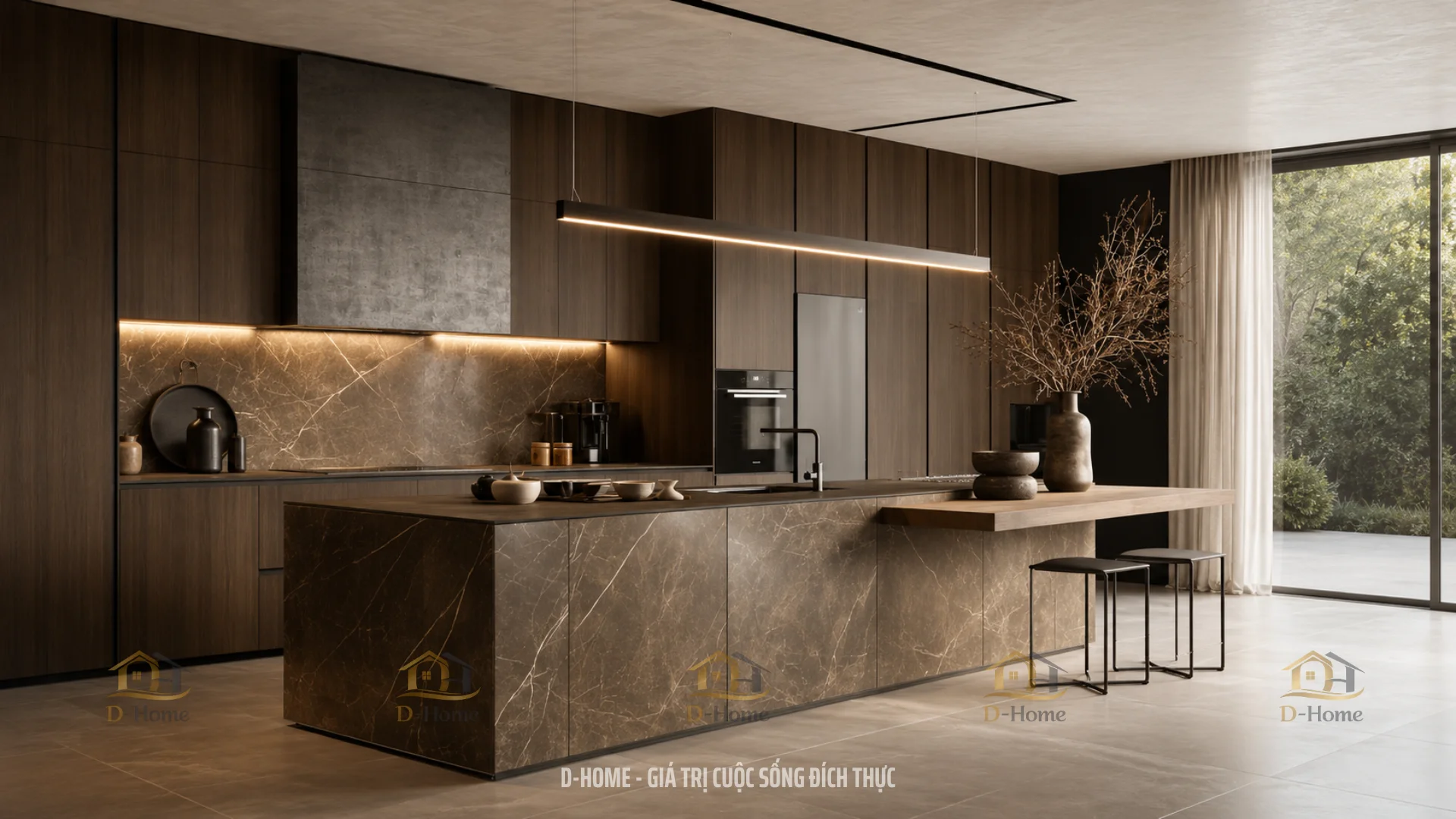 Phong cách phòng bếp thô mộc cá tính (Industrial Style)