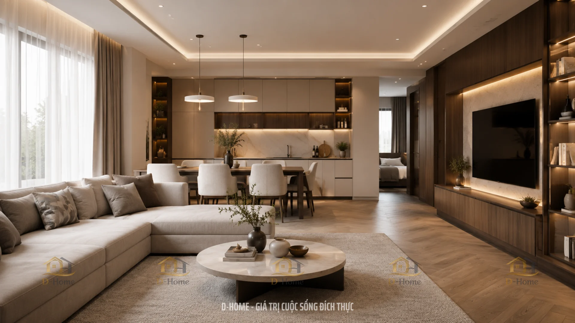 Xu hướng thiết kế tích hợp, đặt phòng bếp liền kề phòng khách đang trở thành giải pháp tối ưu