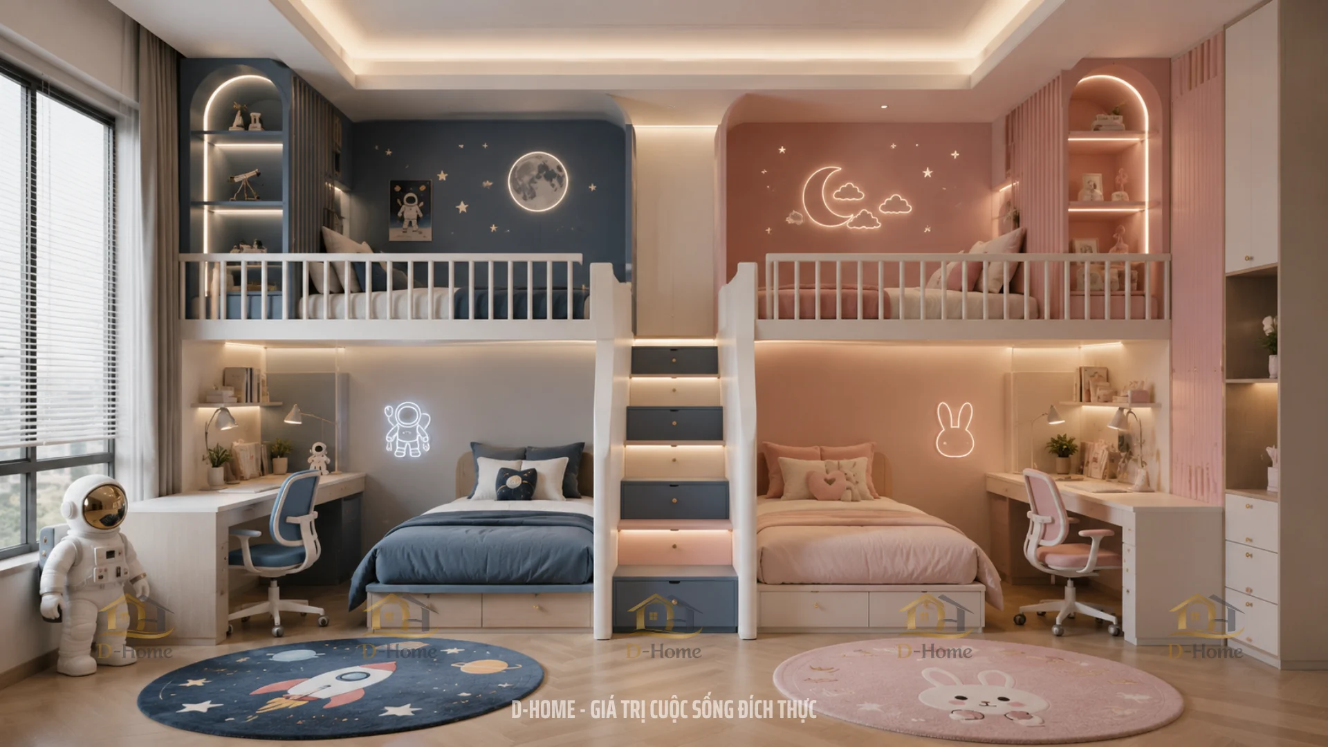 Cân hộ chưng cư nhỏ thường ưu tiên sử dụng giường tầng cho bé để tối ưu diện tích