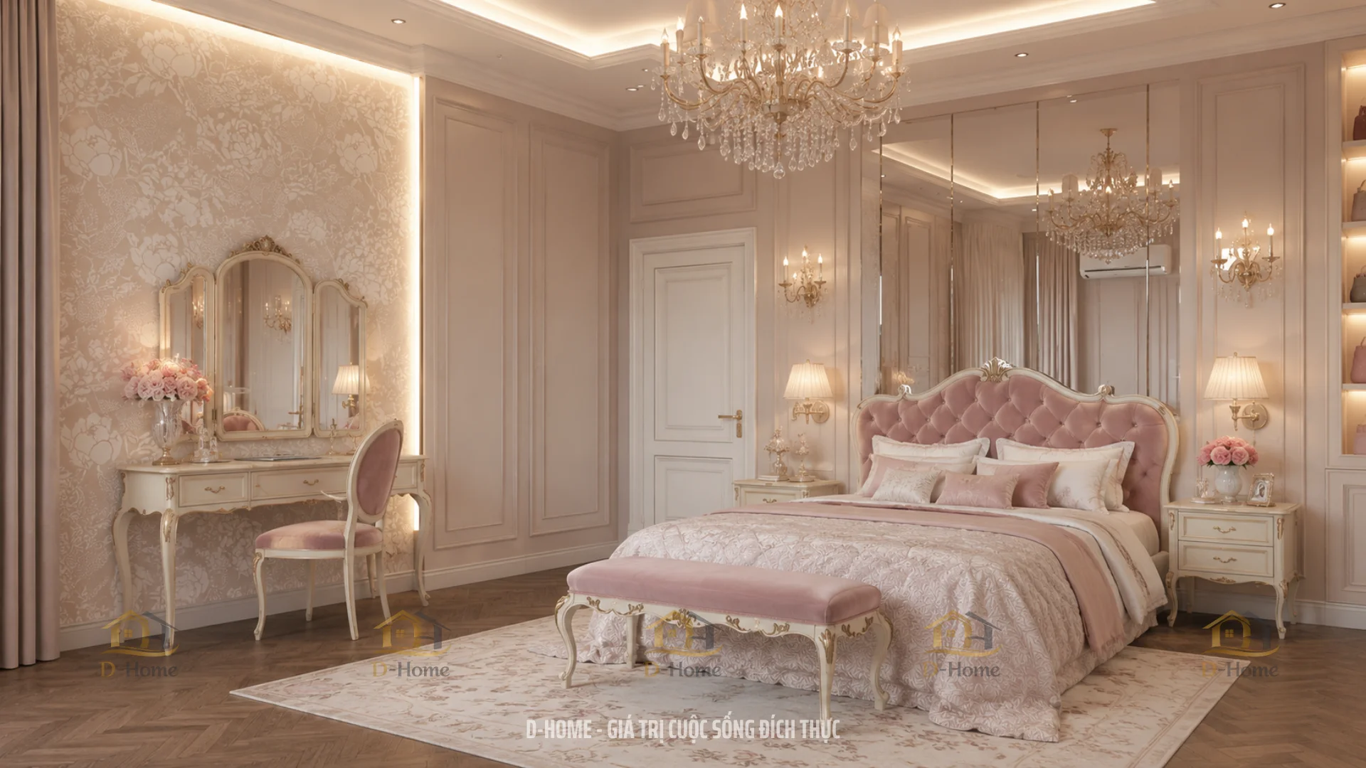 Thiết kế phòng ngủ đẹp cho nữ