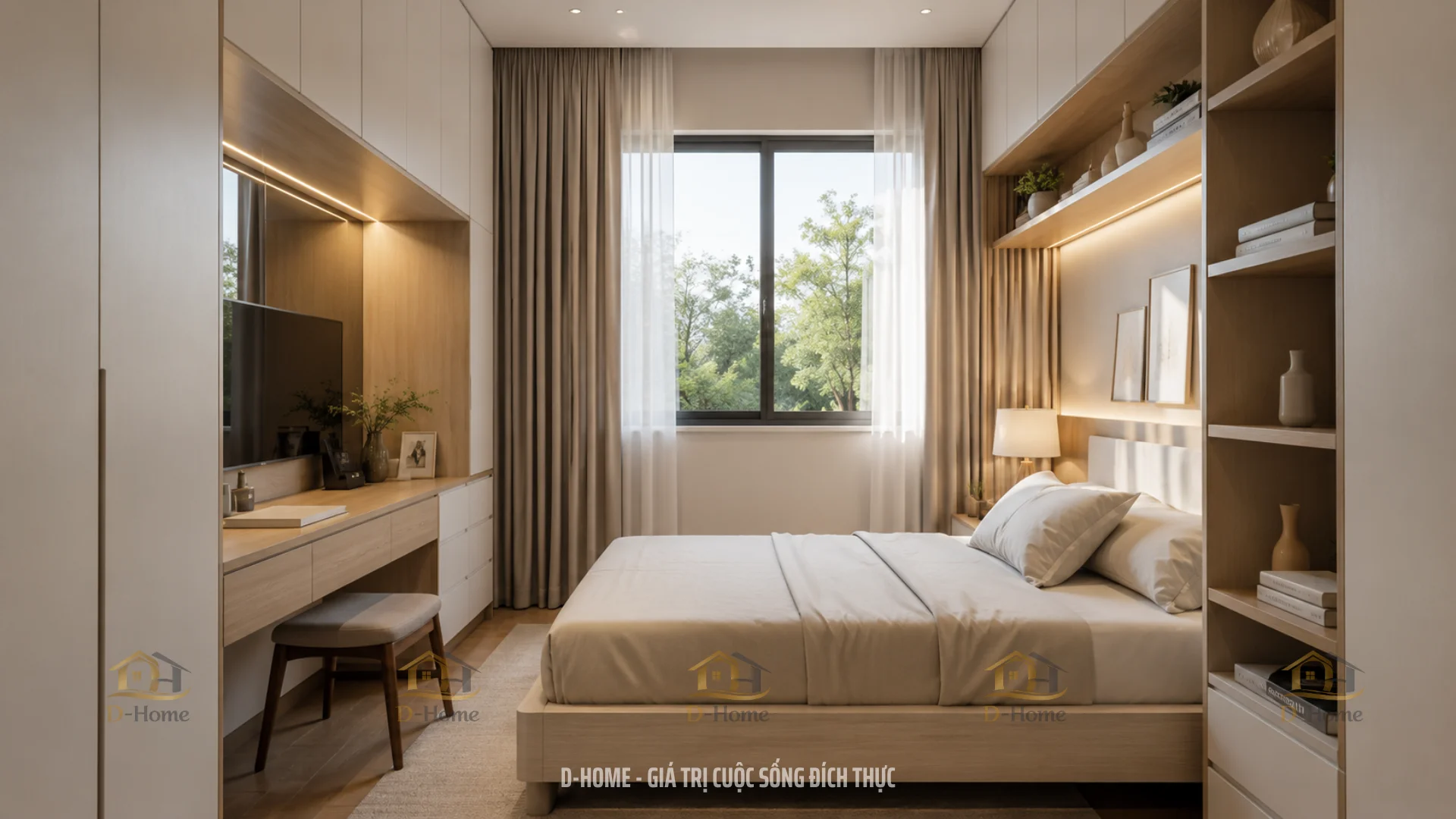 Thiết kế phòng ngủ nhỏ diện tích từ 10m² - 12m² (Phù hợp cho Căn hộ chung cư & Nhà phố nhỏ)