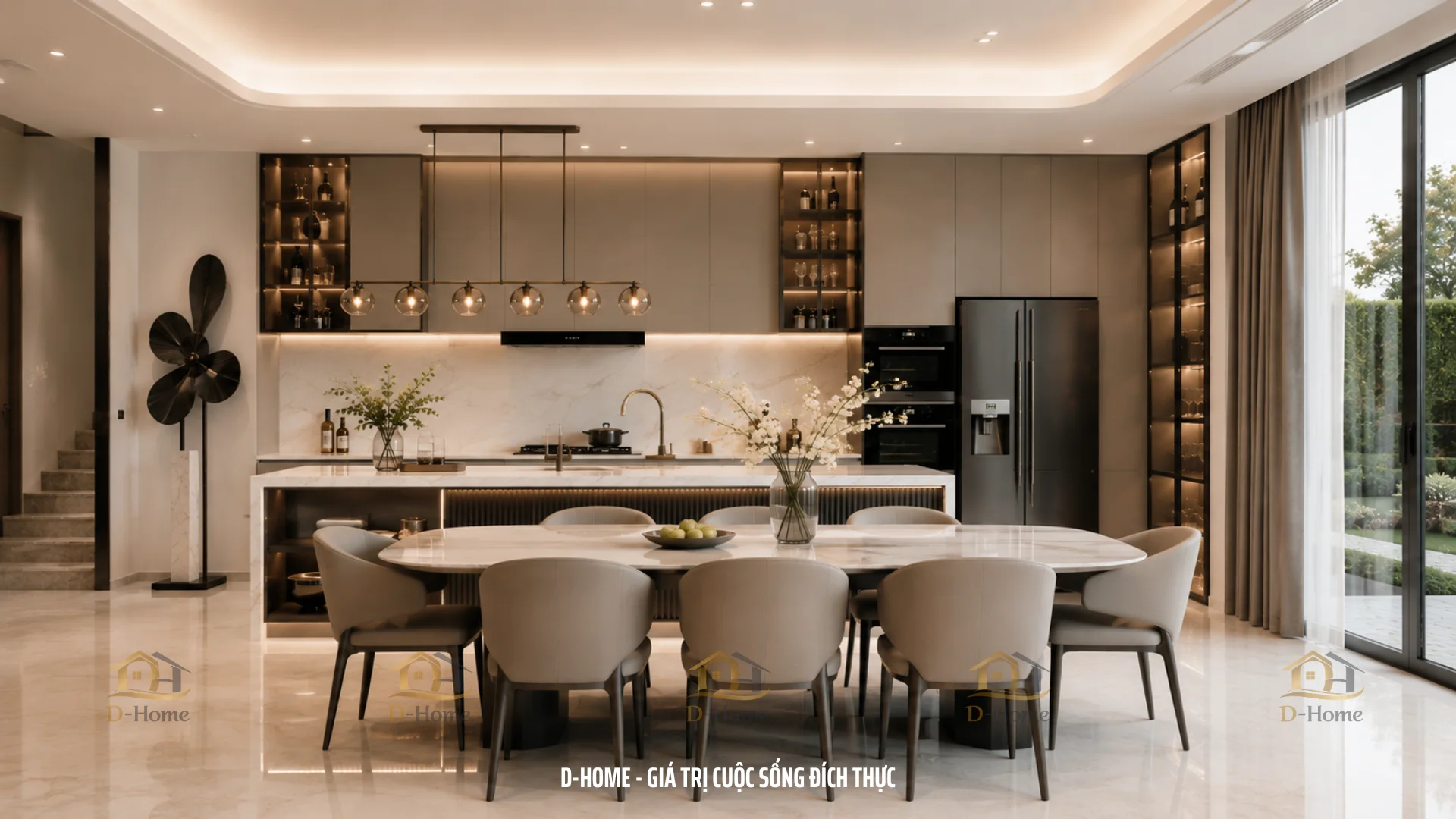 Thiết Kế Phòng Bếp Biệt Thự Và Phòng Ăn Liên Thông – Tối Ưu Công Năng, Kết Nối Cả Gia Đình