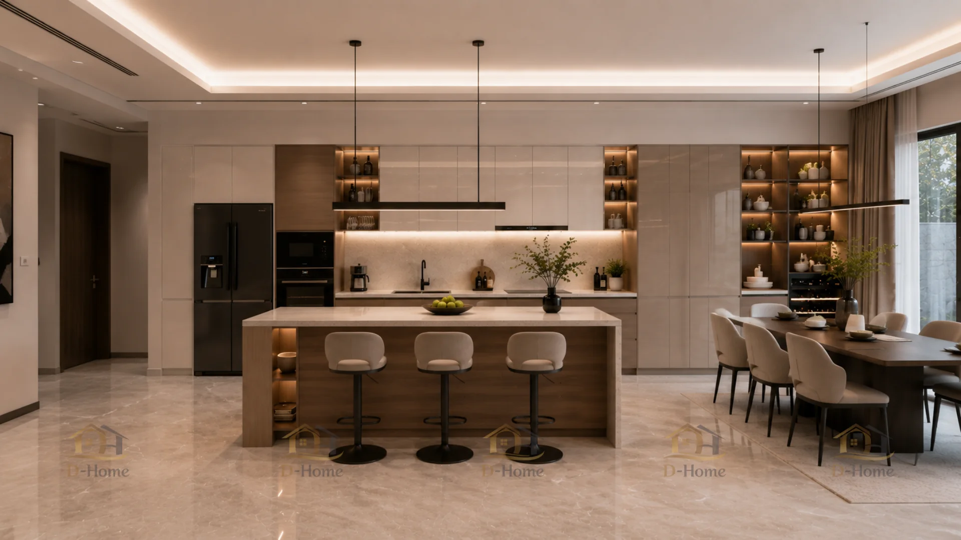 Gia chủ mong muốn sở hữu một không gian phòng bếp đẹp, hiện đại, sang trọng nhưng vẫn đảm bảo