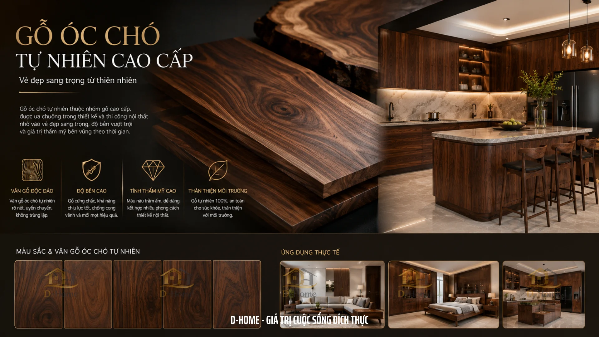 Tủ bếp gỗ óc chó là dòng tủ bếp gỗ tự nhiên được sản xuất từ gỗ Walnut (Óc Chó) – một trong những loại gỗ cao cấp được ứng dụng phổ biến trong lĩnh vực nội thất
