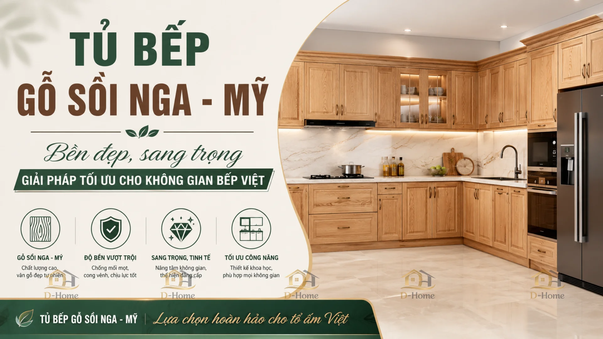 Tủ bếp gỗ sồi là một trong những dòng tủ bếp gỗ tự nhiên được nhiều gia đình lựa chọn nhờ sự cân bằng giữa tính thẩm mỹ, độ bền và chi phí đầu tư