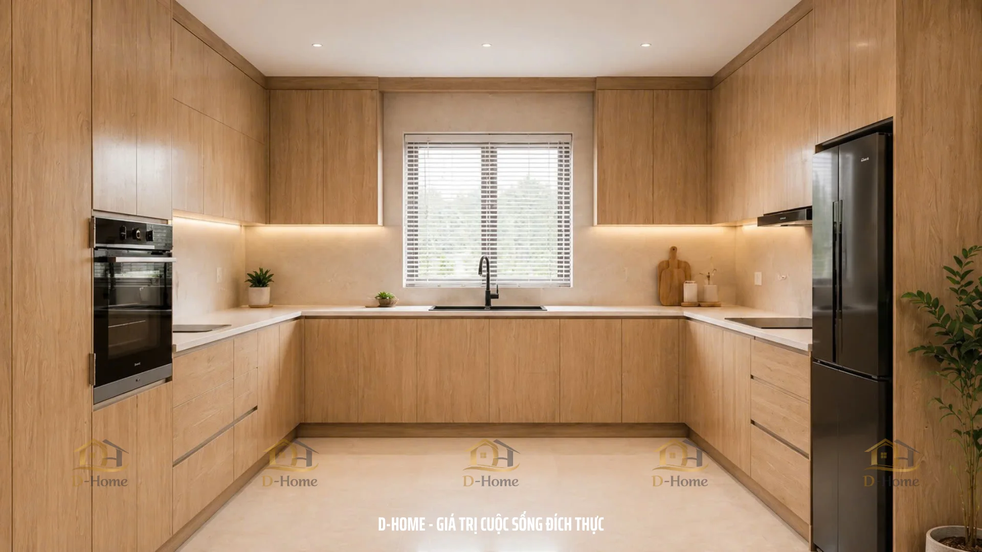 Top 30+ mẫu Tủ bếp MDF phủ Laminate đẹp 2026 - Báo giá