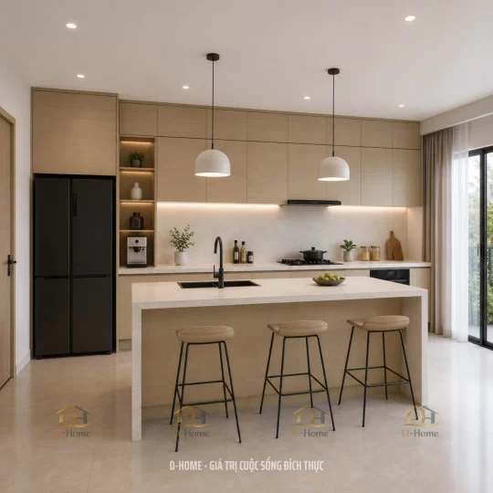 Top 30+ mẫu Tủ bếp MDF phủ Laminate đẹp 2026 - Báo giá