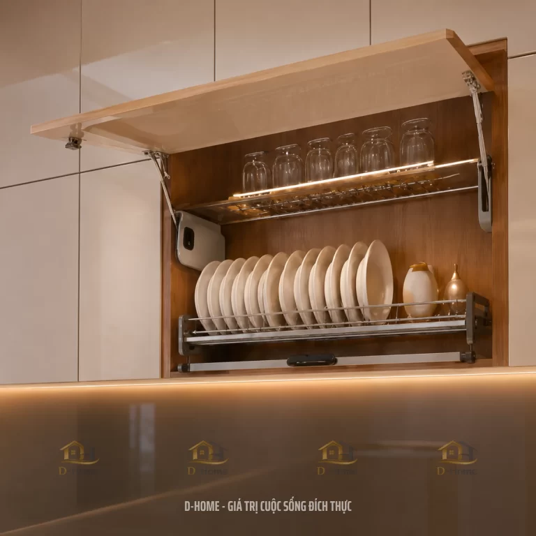 Tủ bếp MDF phủ Melamine chống ẩm cánh acrylic An Cường