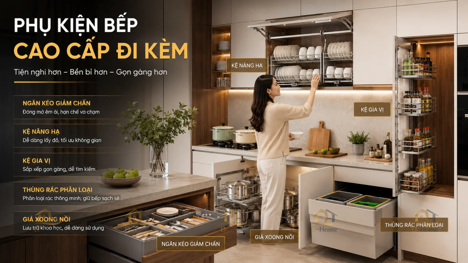 Tủ bếp nhựa PVC lõi than tre cánh Laminate cao cấp giá tốt
