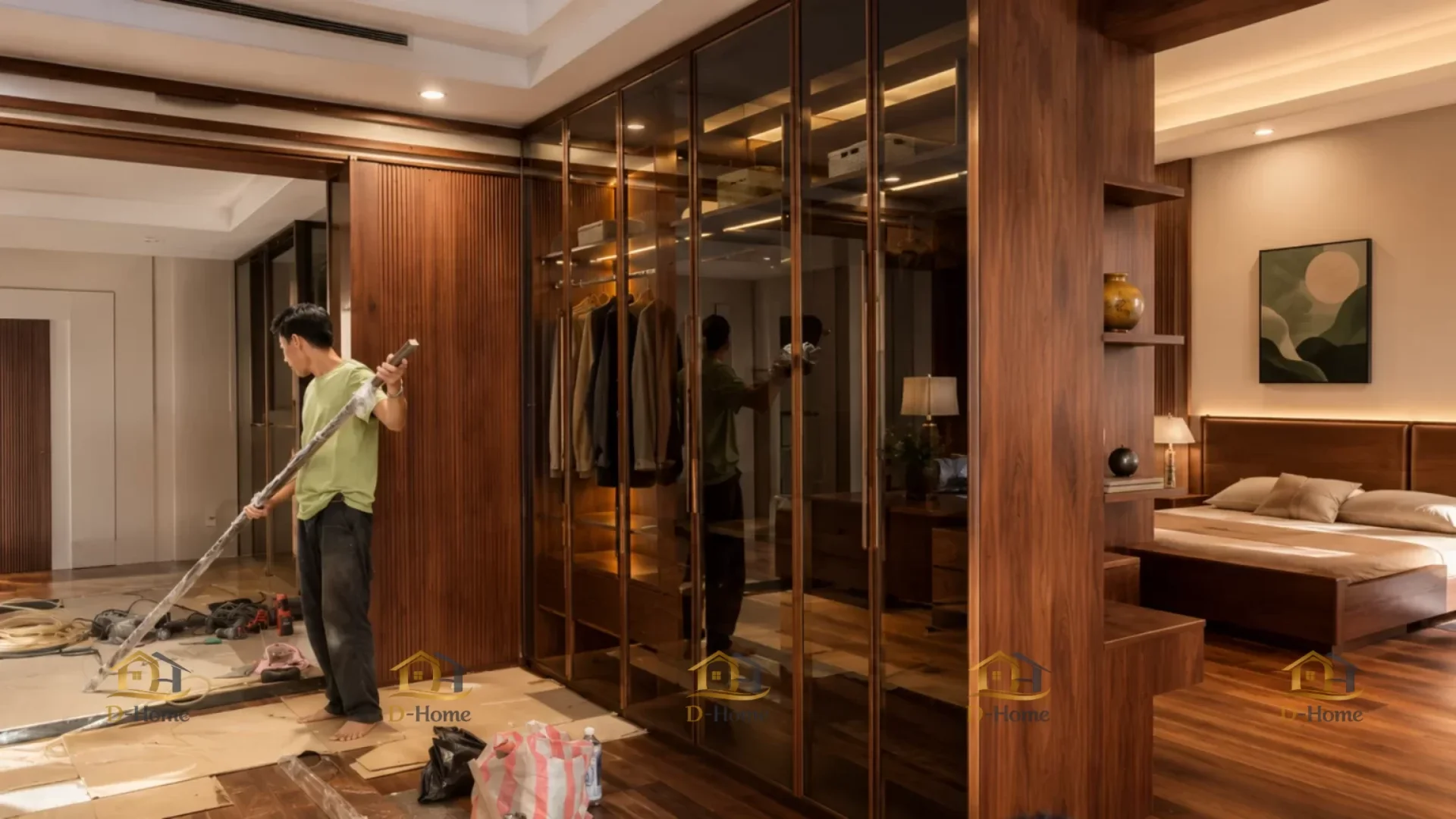 Sản phẩm được gia công trực tiếp tại xưởng D-Home với quy trình sản xuất khép kín