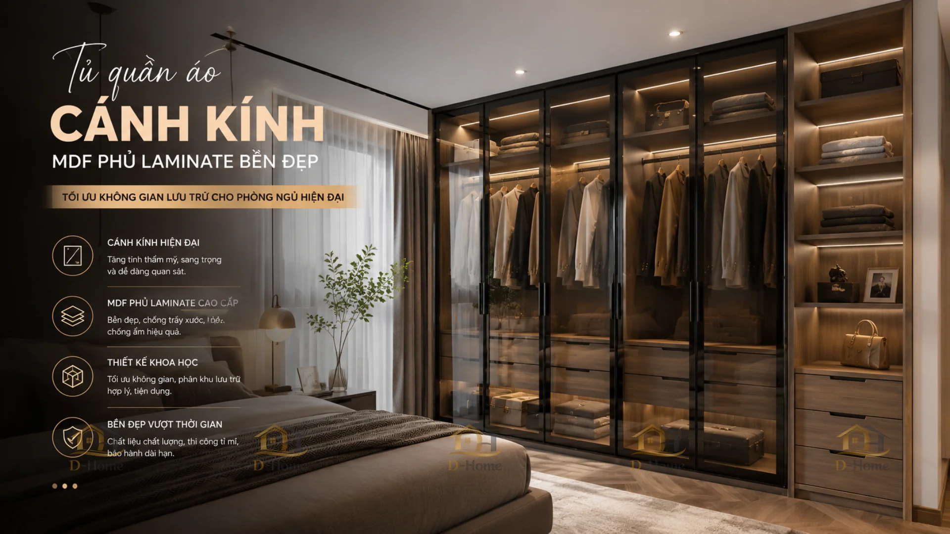 Tủ quần áo cánh kính MDF đang dần trở thành lựa chọn được nhiều gia đình yêu thích nhờ vẻ đẹp hiện đại, khả năng lưu trữ thông minh