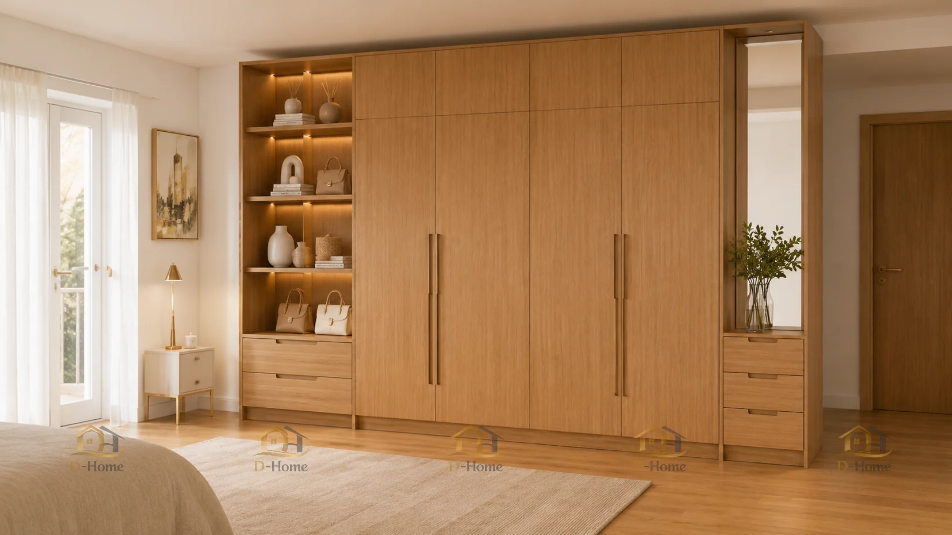 Tủ quần áo gỗ công nghiệp MDF phủ Melamine chống mối giá rẻ