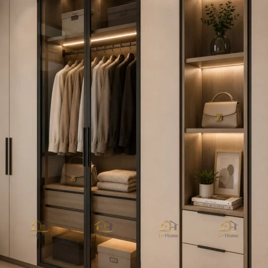 Tủ quần áo gỗ công nghiệp MDF phủ Melamine chống mối giá rẻ