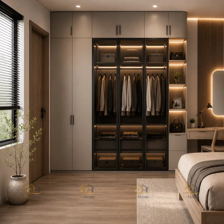 Tủ quần áo gỗ công nghiệp MDF phủ Melamine chống ẩm