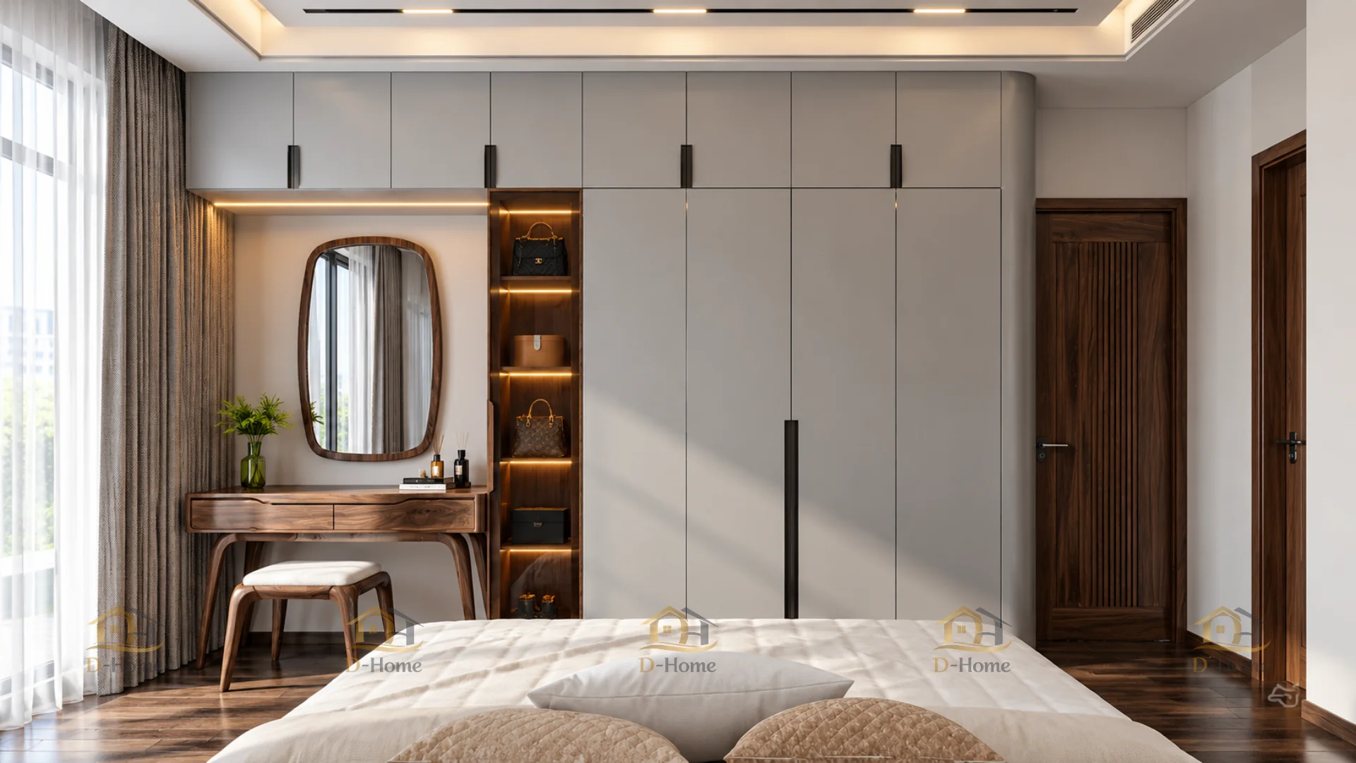 Tủ quần áo Laminate kết hợp bàn trang điểm