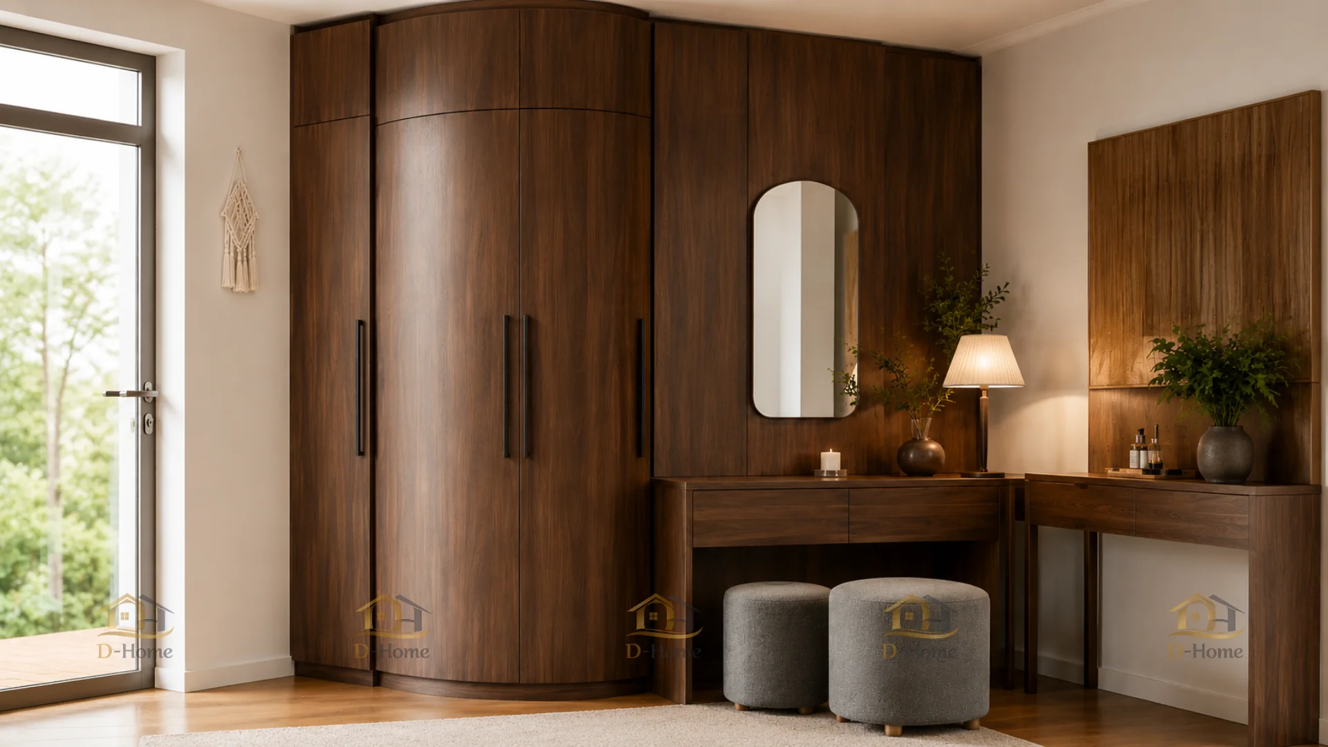 Tủ quần áo gỗ MDF phủ Laminate chống ẩm vân gỗ đẹp hiện đại