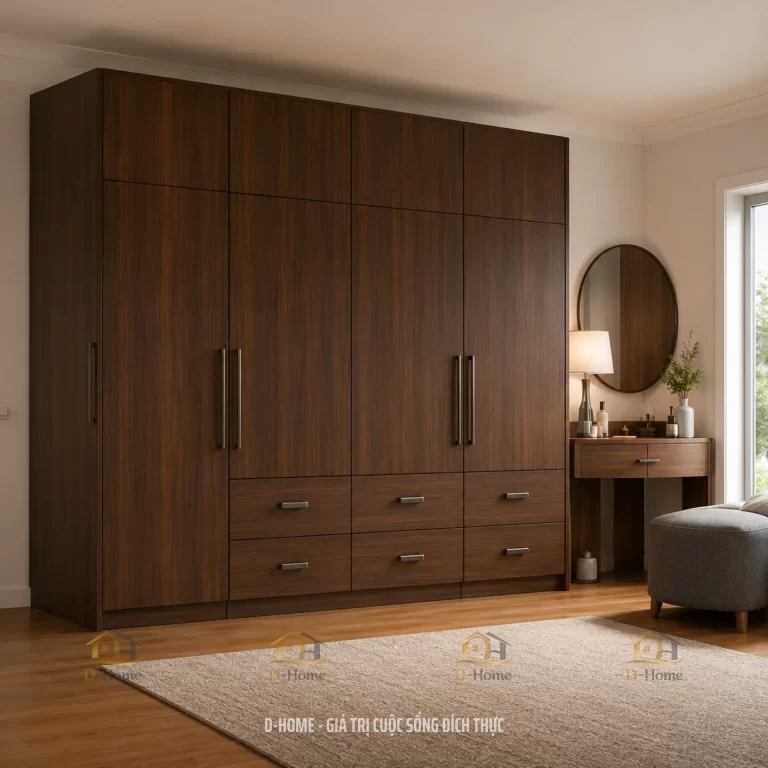 Tủ quần áo gỗ MDF phủ Laminate chống ẩm
