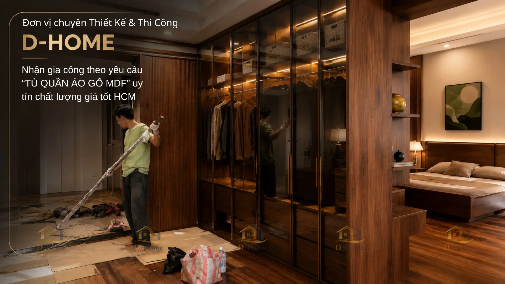 Tủ quần áo gỗ MDF phủ Laminate chống ẩm vân gỗ đẹp hiện đại