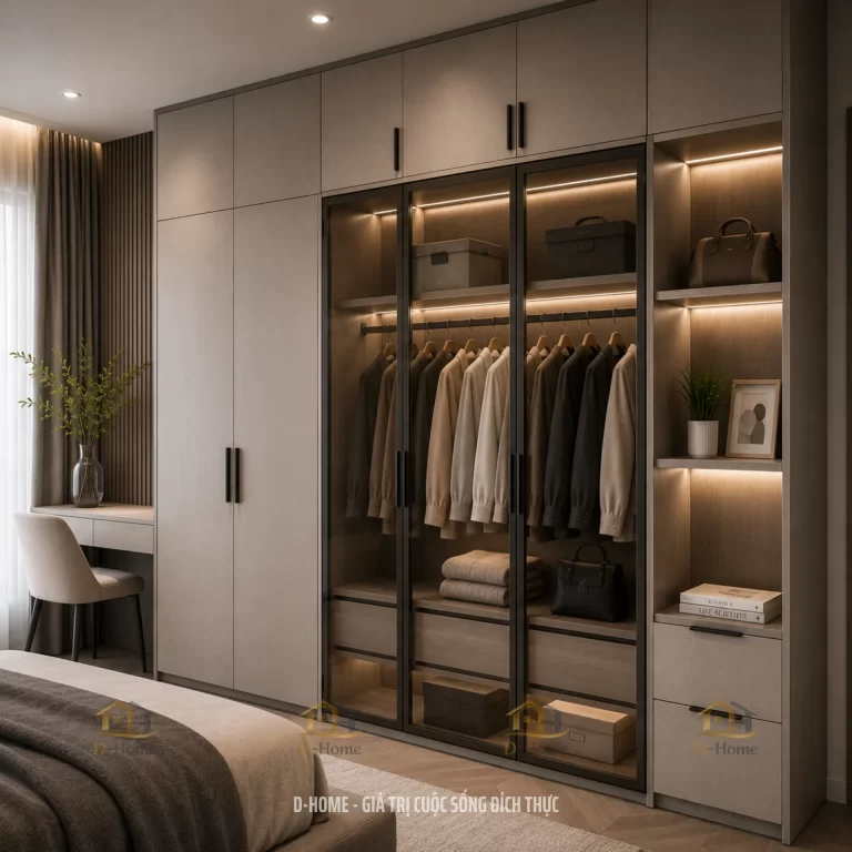 Tủ quần áo gỗ MDF phủ Laminate chống ẩm