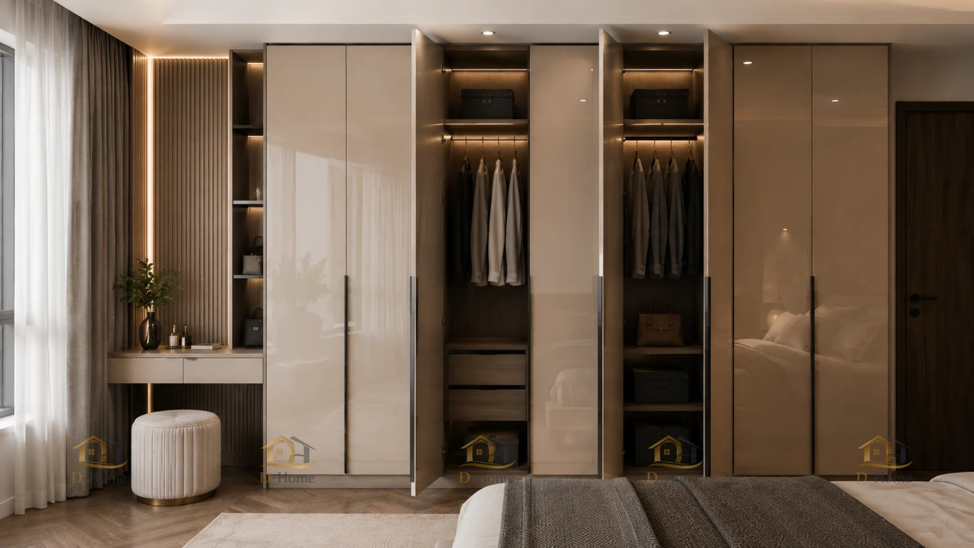Tủ quần áo gỗ mdf phủ melamine cánh acrylic đẹp báo giá 2026