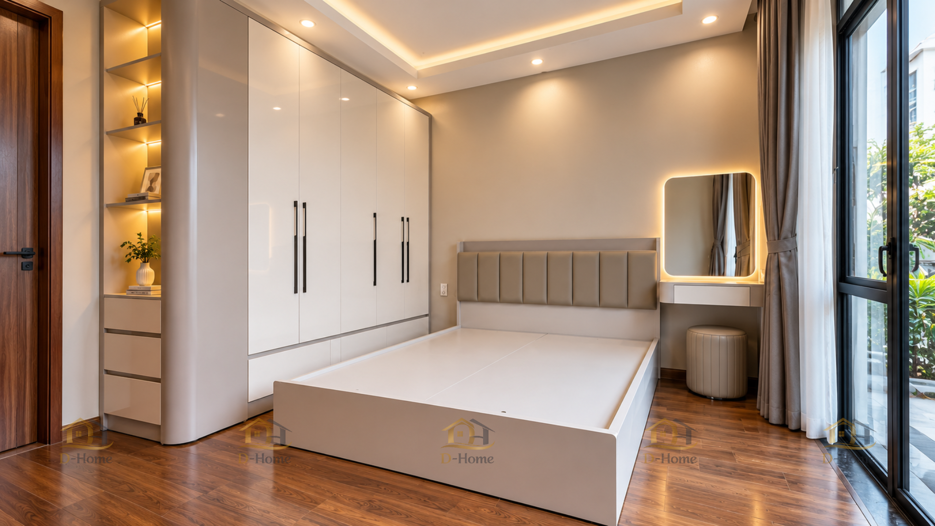 Tủ quần áo MDF phủ Melamine hiện đại