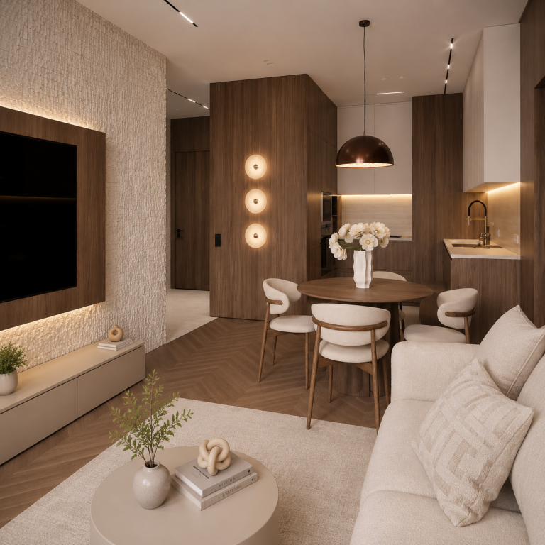 Hoàn thiện nội thất chung cư 90m2 hiện đại 2 phòng ngủ- Anh H