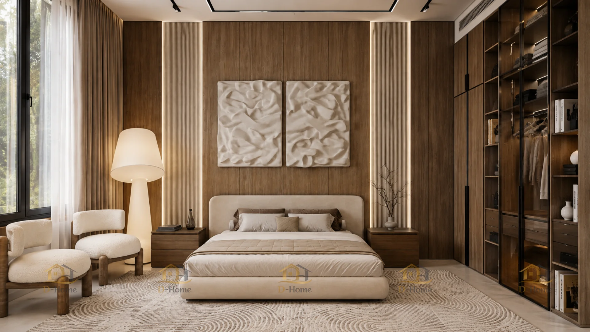 Mẫu thiết kế phòng ngủ hiện đại sang trọng 30m2 - Chị B