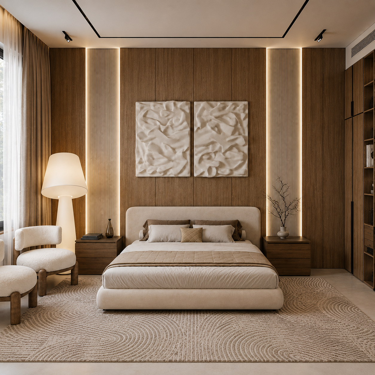 Mẫu thiết kế phòng ngủ hiện đại sang trọng 30m2 - Chị B