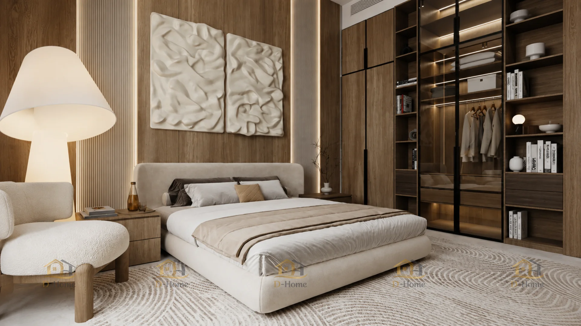 Mẫu thiết kế phòng ngủ hiện đại sang trọng 30m2 - Chị B