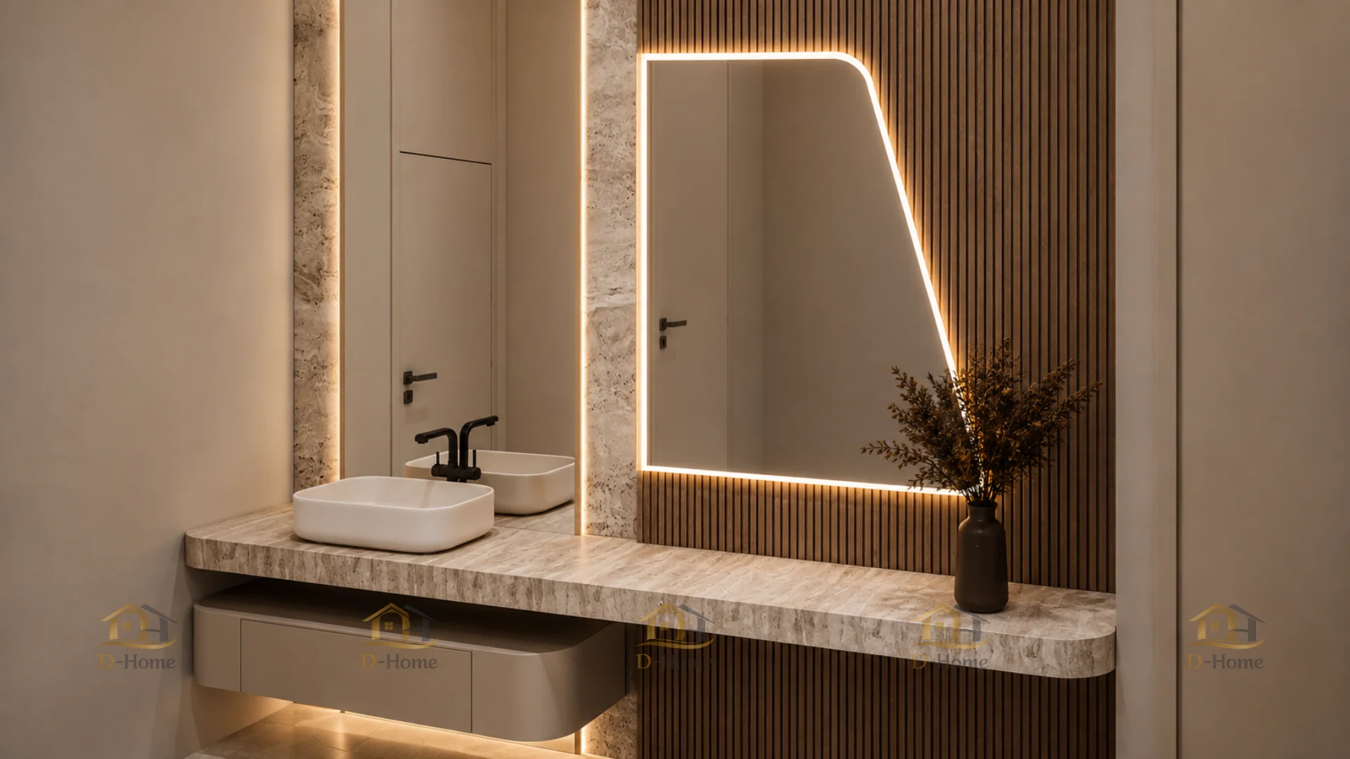 Nhà vệ sinh được bố trí liền kề phòng ngủ, tạo sự thuận tiện và đảm bảo tính riêng tư cho gia chủ