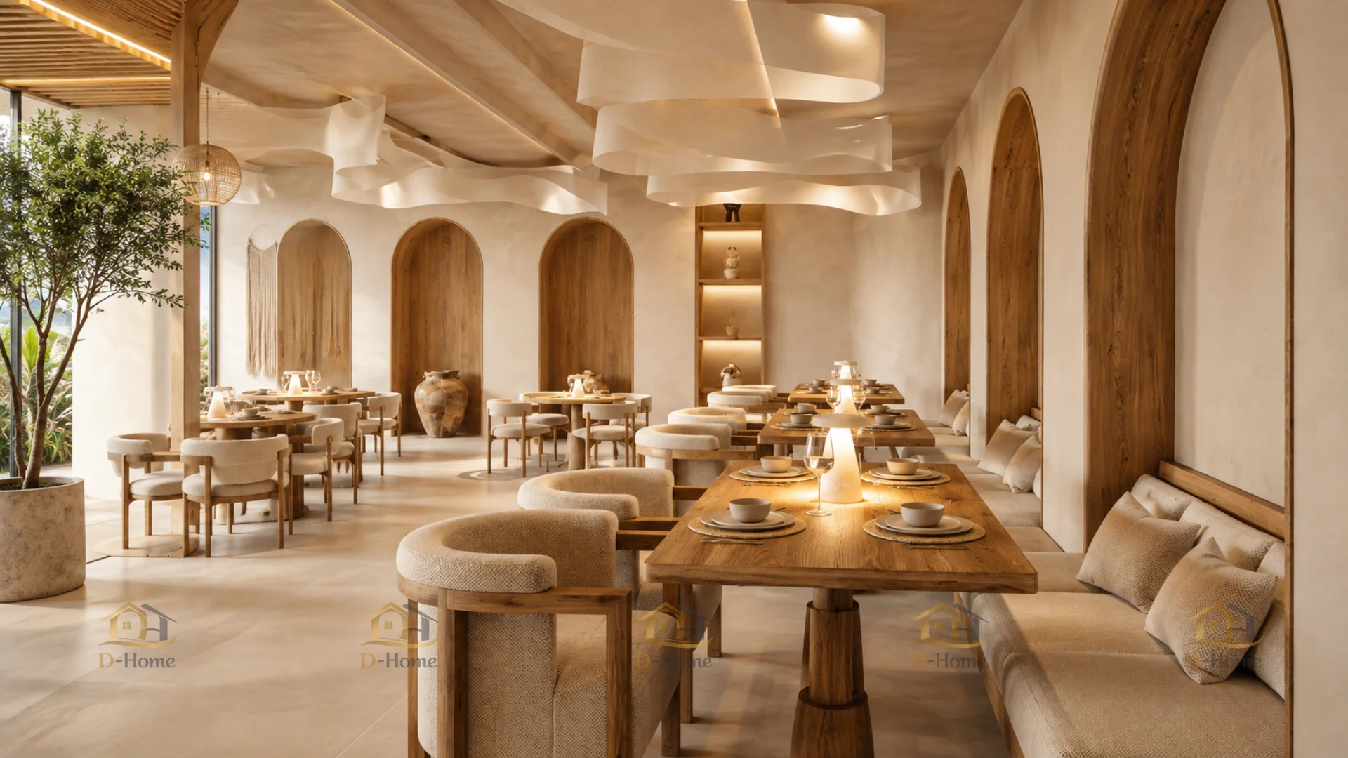 30+ Mẫu Thi Công Nội Thất F&B Cho Nhà Hàng, Quán Cafe Đẹp Hiện Đại Do D-Home Thực Hiện