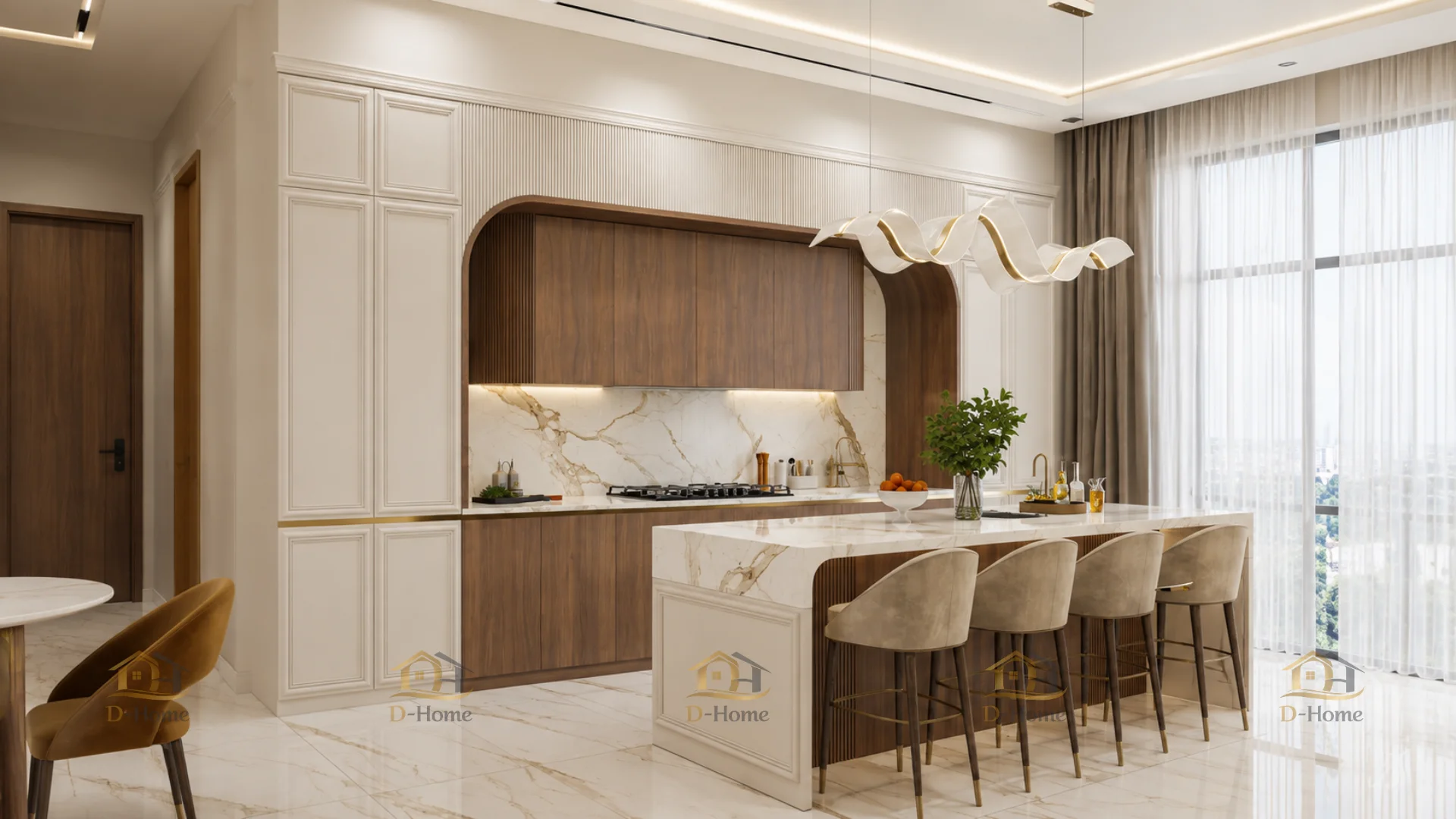Đảo bếp đang là lựa chọn được nhiều khách hàng ưa chuộng khi làm nội thất phòng bếp hiện nay