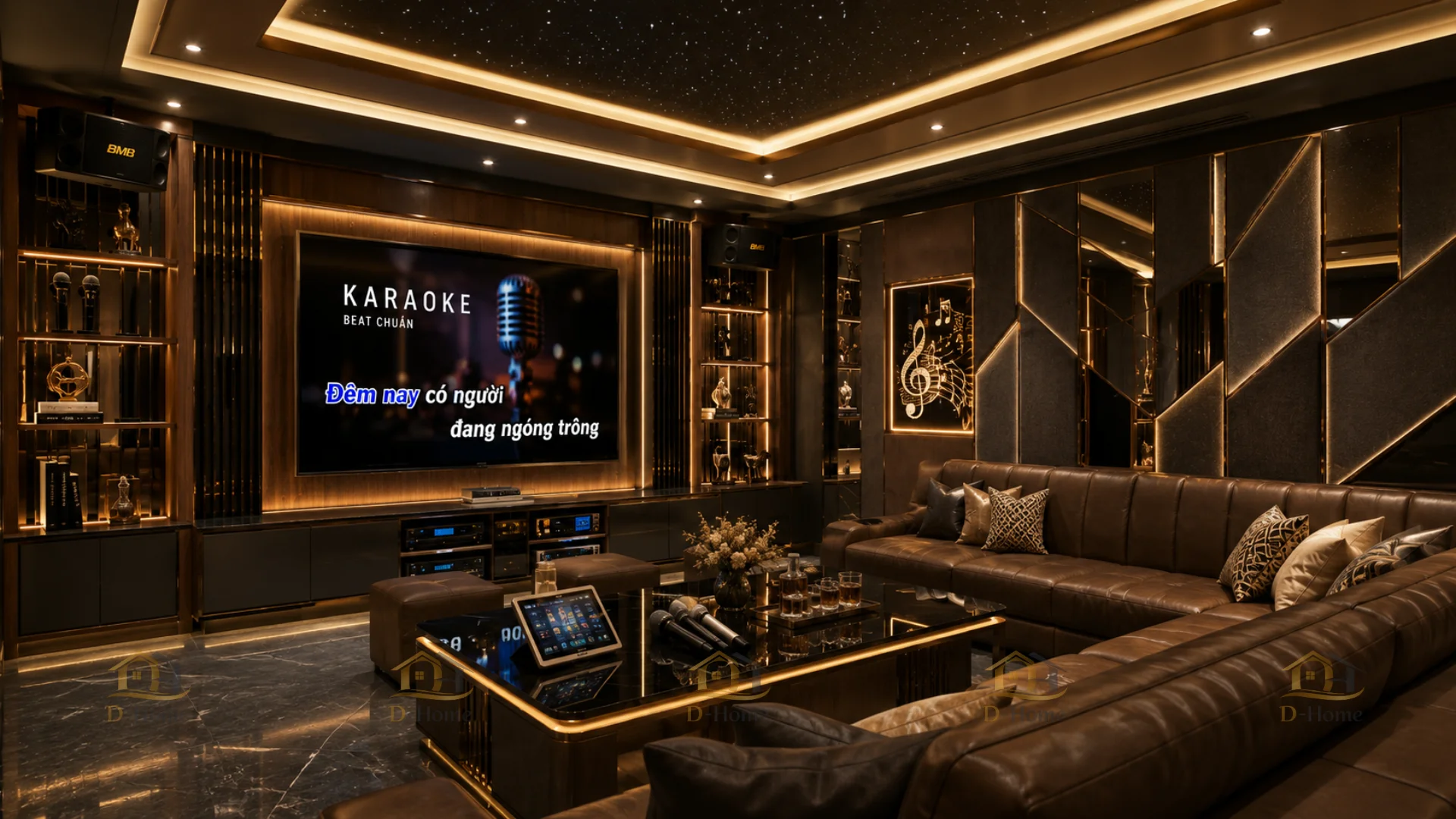 Thi công phòng karaoke gia đình là lựa chọn phù hợp với những gia chủ muốn sở hữu không gian hát