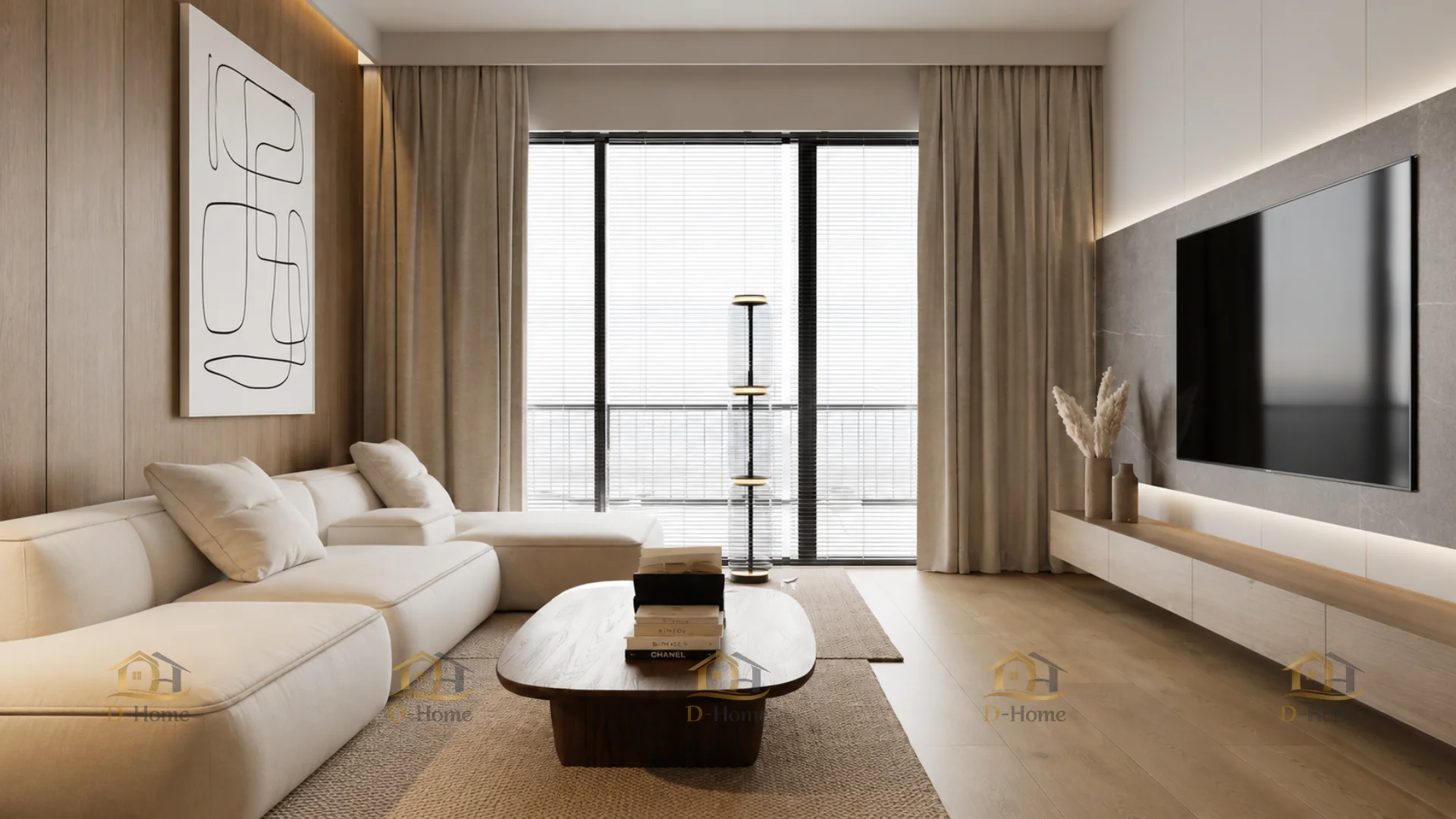 Thi công nội thất phòng khách căn hộ