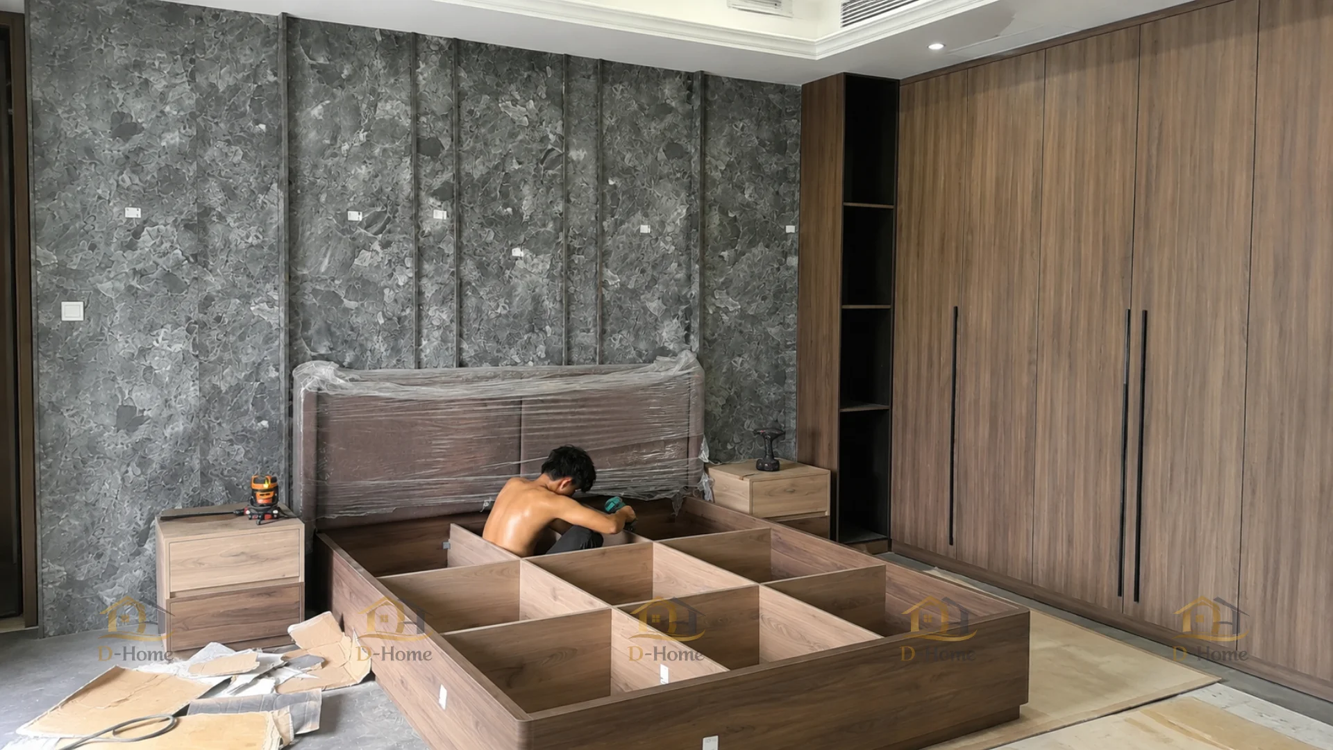 Trước khi thi công nội thất phòng ngủ, cần khảo sát diện tích, chiều cao trần