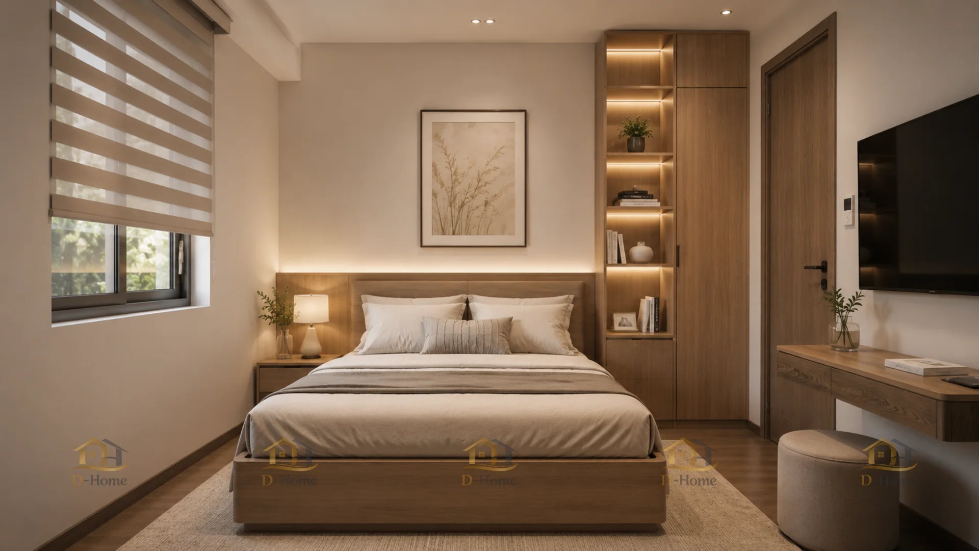 Thi công phòng ngủ khách – Gọn gàng và đủ tiện nghi