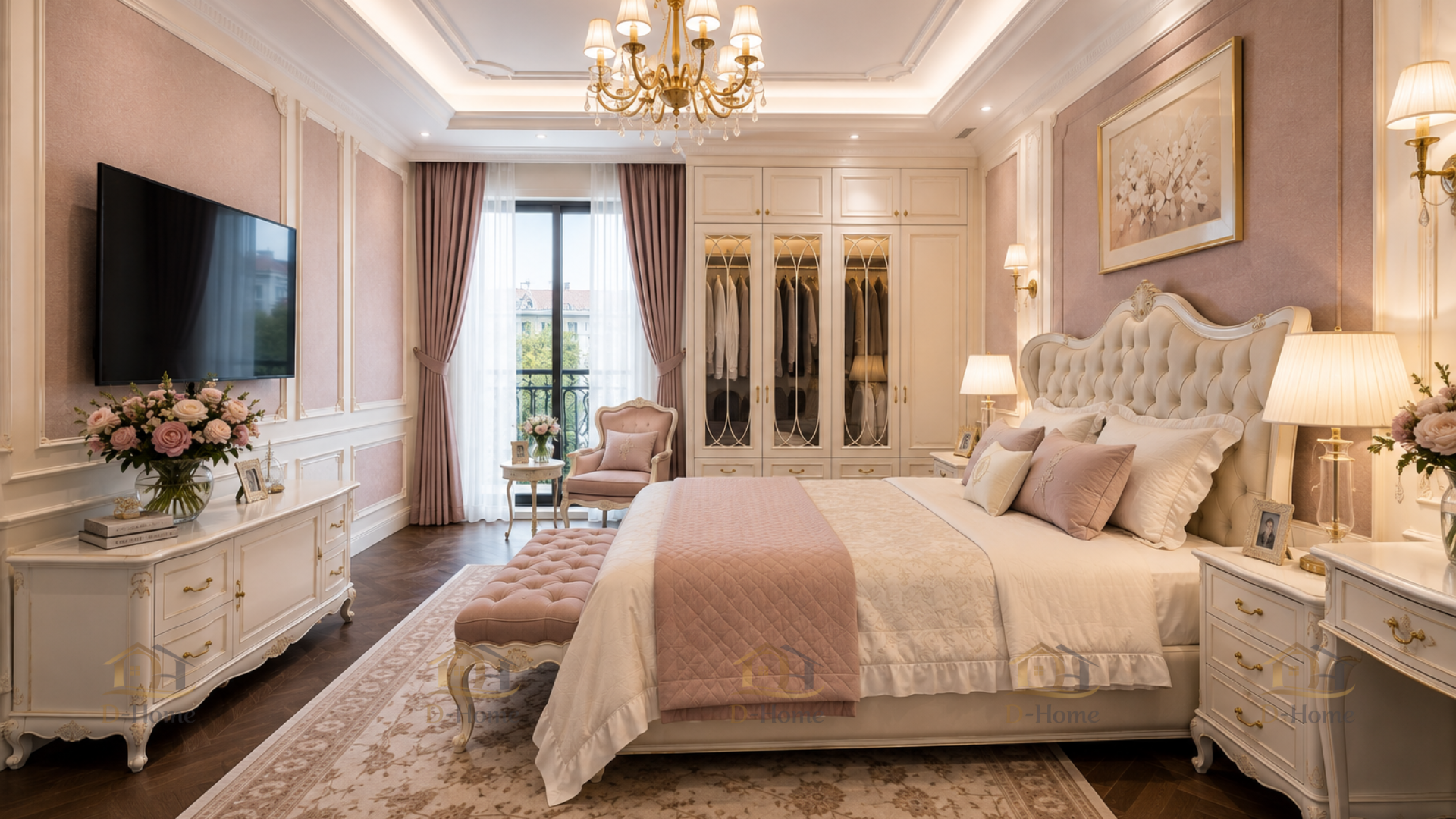 Thiết kế nội thất phòng ngủ con gái – Nhẹ nhàng, nữ tính với sắc hồng pastel