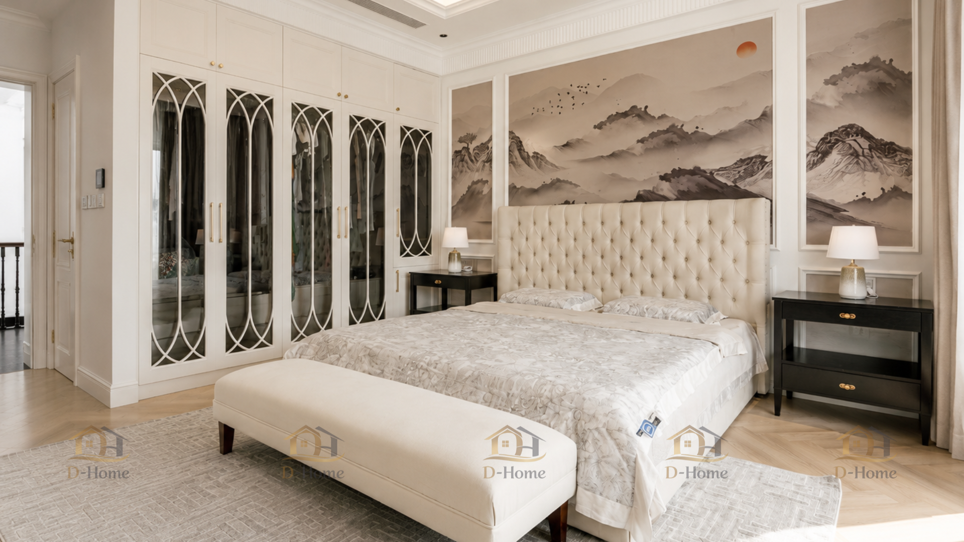 Hệ tủ và khu vực lưu trữ được thiết kế đồng bộ