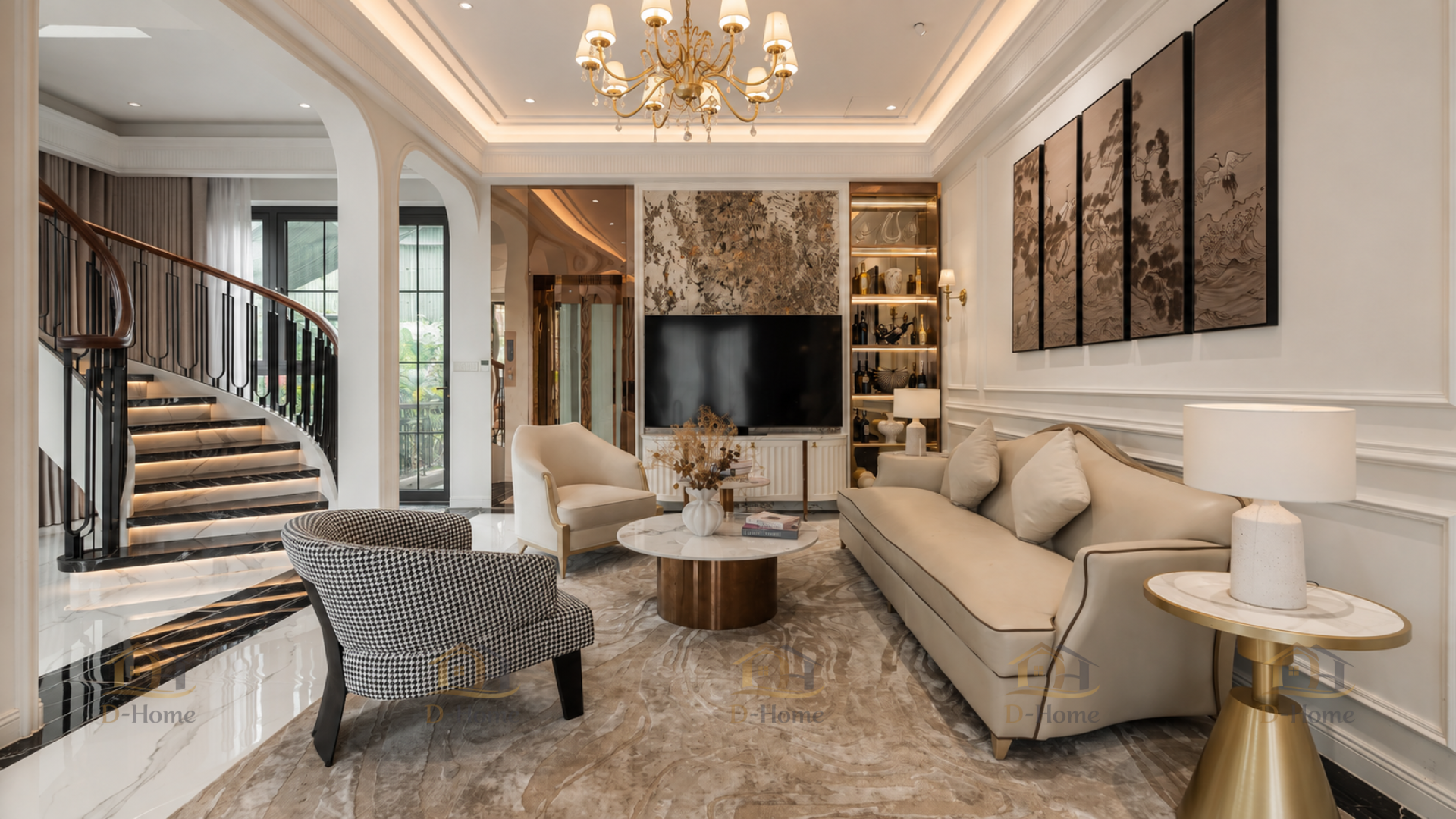 Thiết kế nội thất biệt thự tân cổ điển 3 tầng - 400m2 - Anh H