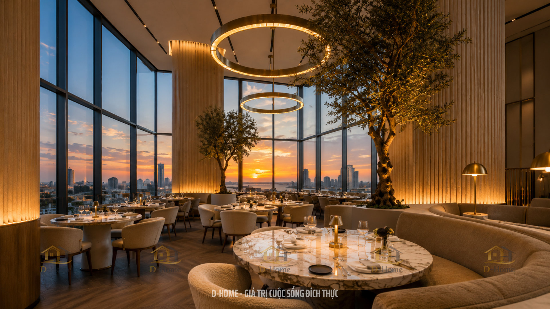 Mẫu Thiết Kế Nội Thất Nhà Hàng Phong Cách Luxury