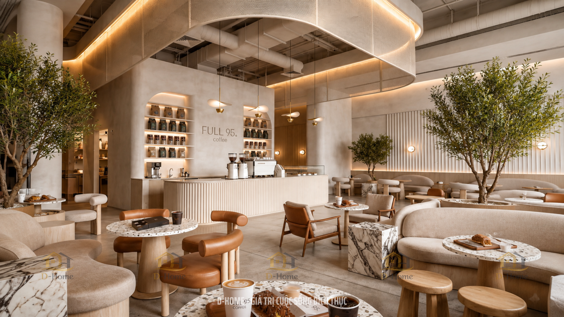 Top 99+ mẫu thiết kế nội thất F&B đẹp, hiện đại cho quán cafe, nhà hàng 2026