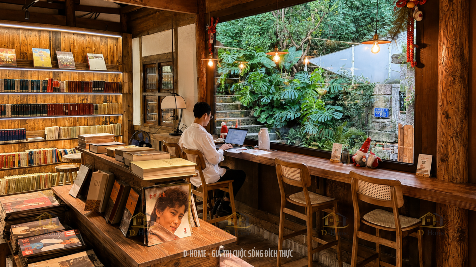 Thiết kế nội thất quán sách (Book cafe)