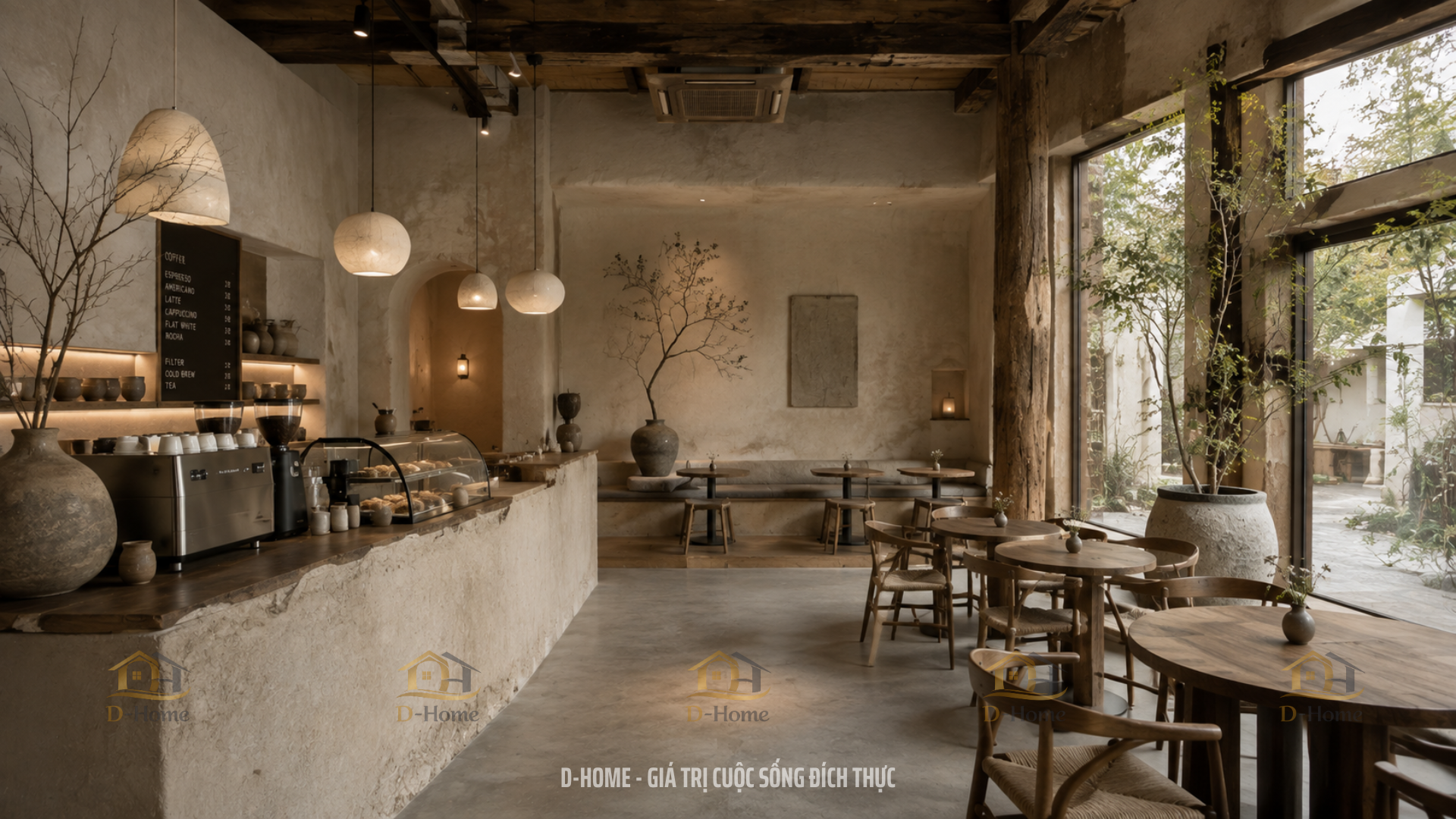 Thiết Kế Quán Cafe Phong Cách Wabi-Sabi