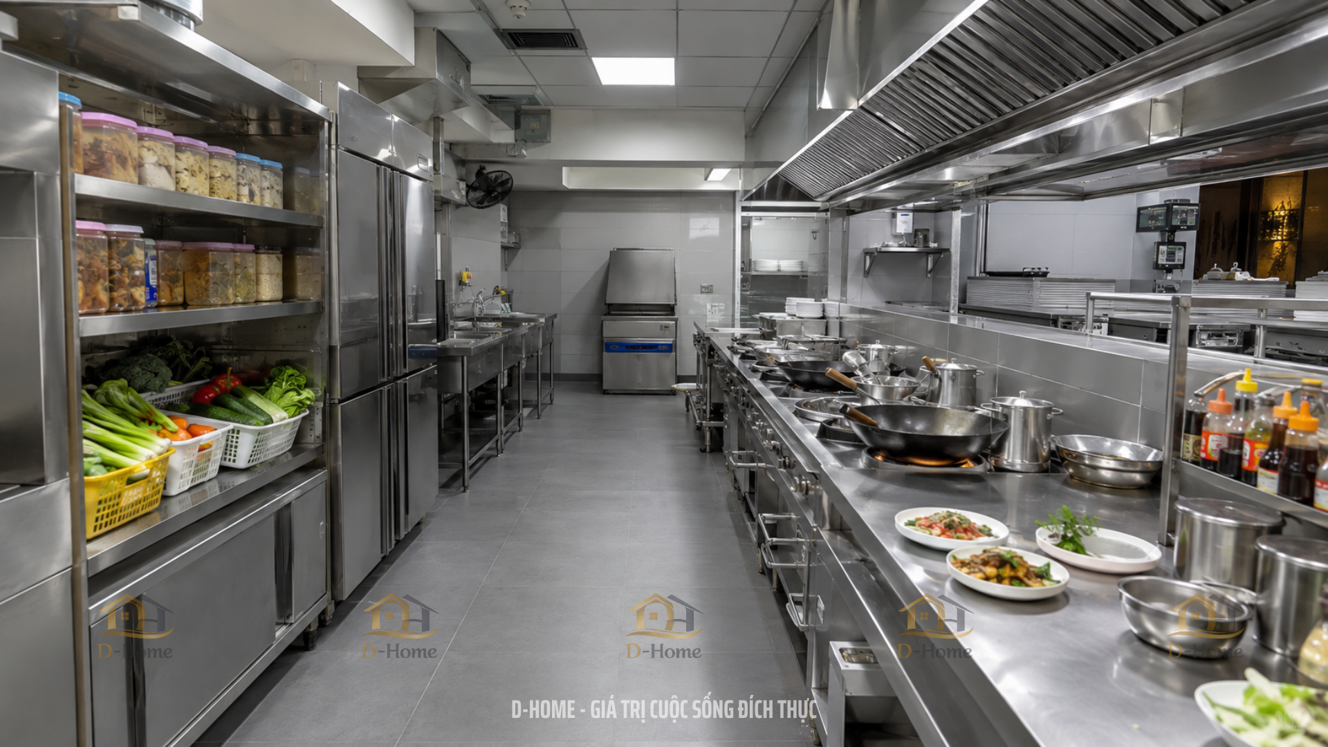 Thiết Kế Khu Vực Bếp Nhà Hàng