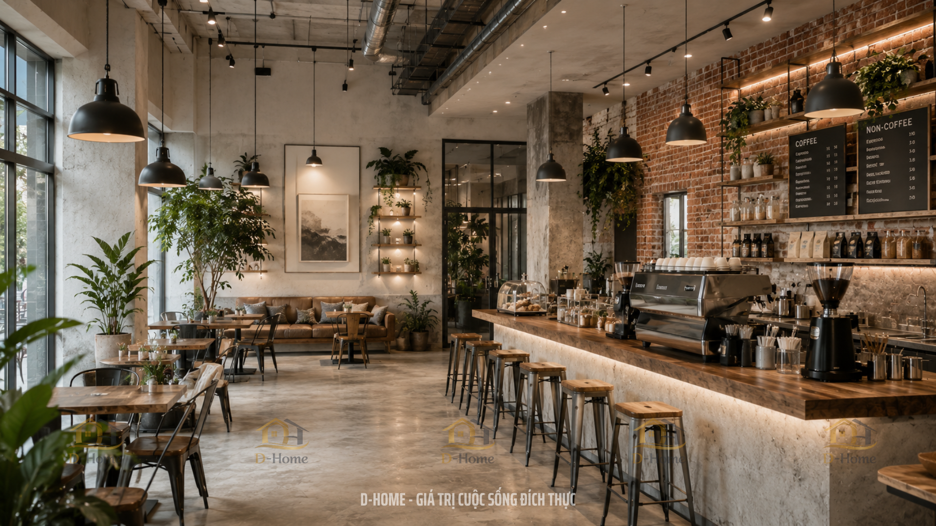 Thiết Kế Quán Cafe Phong Cách Công Nghiệp (Industrial)