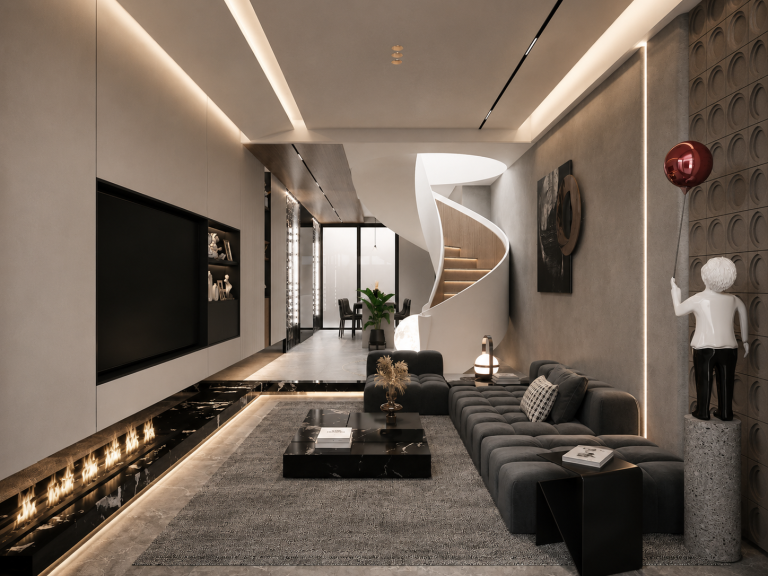 Thiết kế nội thất nhà phố 2 tầng đẹp phong cách hiện đại