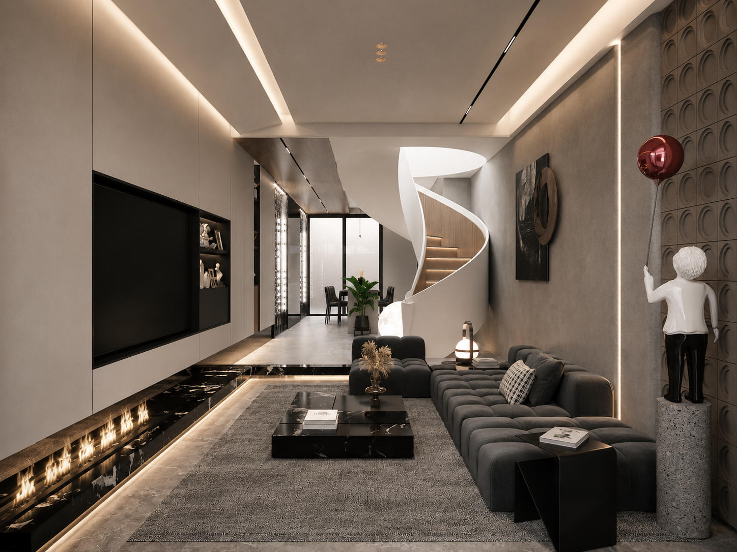Thiết kế nội thất nhà phố 2 tầng đẹp phong cách hiện đại